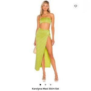 Green Skirt and Tube Top Set